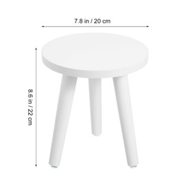 Wooden Plant Stand Stool White: Mid Century Modern Small Round Side Plant Table Heavy Duty Flower Pot Stand Holder Decorative Flower Shelf for Flower Pots End Table