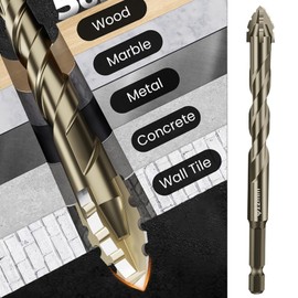 6 Pieces Eccentric Drill Bit with Four Groove and Saw Tooth, Four Flute Sawtooth Eccentric Drill Bit, 1/4 Hex Shank, Drill Bit Set with High Hardness Beveled Tip (4/5/6/8/10/12 mm, Yellow 6 Pieces)