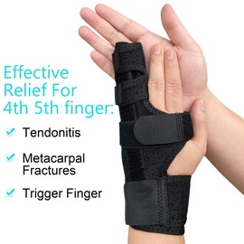 GenetGo Boxer Break Metacarpal Splint Brace - 4th or 5th Finger Splint Support (Large/X-Large)