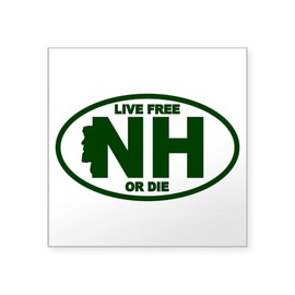 CafePress Green New Hampshire Live Free Or Die Sticker Square Bumper Sticker Car Decal