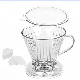 CPUNIVS Coffee Dripper with Coffee Filters Drip Coffee Maker Pour Over 100 coffee Filters Large 18 oz BPA Free