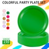 WELLIFE Green Party Plates 9 Inch -150 Count Plastic Plates