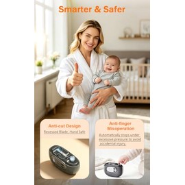 4-in-1 Electric Nail Clipper, One-Touch Interchangeable Heads, Built-in Magnifier & LED Light, Nail Clippings Storage, 2 Filing Modes, Safe for Infant