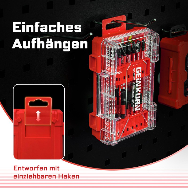 Geinxurn 55-Piece Screwdriver Bit Set Made of Impact-Resistant, S2 Steel,