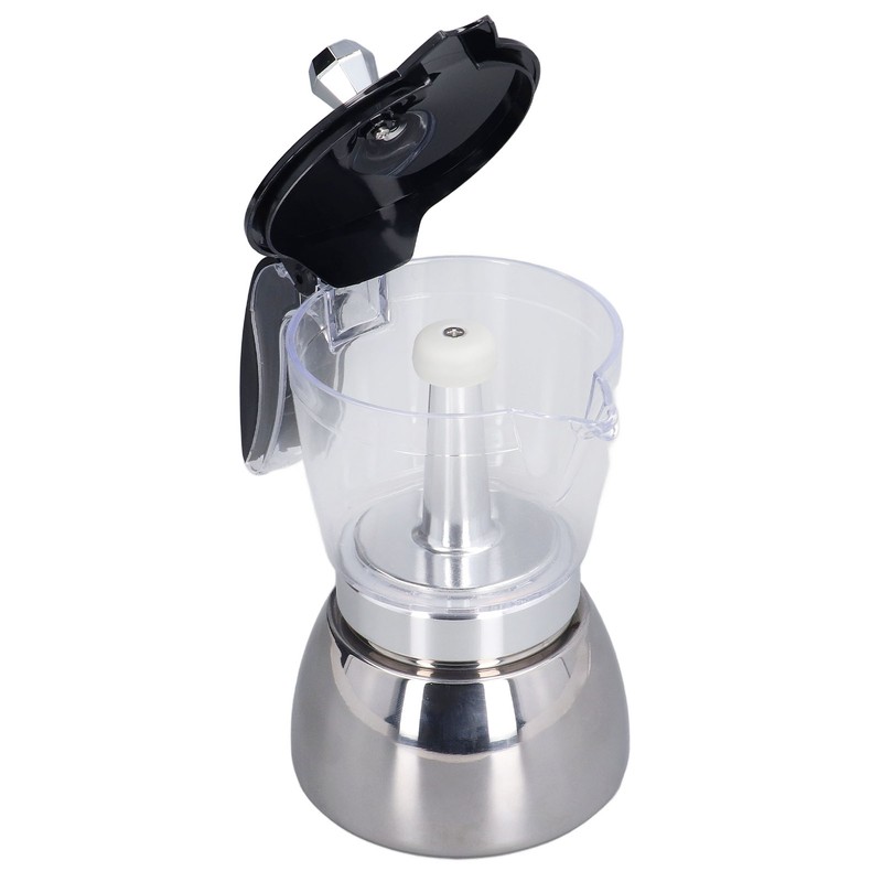 Stovetop Coffee Maker 6 Cup Moka Pot Clear ABS Top