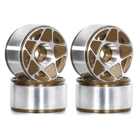 Chanjorlin 1.0 RC Beadlock Ruedas Llantas de 12 mm Hex 1/24 1/18 Aleación de aluminio Lodo Slingers Hubs para neumáticos 1:24 1:18 Rock Crawler Axial SCX24 FMS AX24 FCX18 FCX24 TRX4M 1 pulgada 4