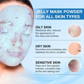 Jelly Mask for Face Moisturizing and Peel Off Natural Gel Face Skincare Professional Spa Use Deep Hydration & Glow 23oz (Hyaluronic Acid) Assorted-10 Pcs / 얼굴용 젤리 마스크 보습 및 필 오프 내추럴 젤 페이스 스킨케어 전문 스파 사용 딥 하이드레이션 & 글로우 23온스(히알루론산) Assorted-10 Pcs