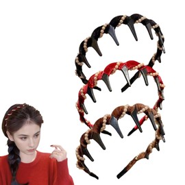 3 Pcs Elegant Pearls Headbands for Women Girls, 2025 New Vintage High Cranium Artificial Pearl Hairband, Decorative Hair Bands Fashion Hair Accessories Gifts