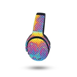 MightySkins Carbon Fiber Skin Compatible with Skullcandy Crusher ANC 2 - Paint Currents | Protective, Durable Textured Carbon Fiber Finish | Easy to Apply