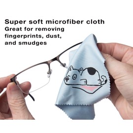 TreVee Microfiber Cleaning Cloth - Microfiber Cloth Fabric Wipe for Cleaner Lens, Eyeglasses, Phone Screen - Cute Dog Design 10-Pack, 6x6