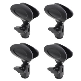 KKUANG 4PCS Black Universal Microphone Clip with Knob Microphone Mic Clip Spring Clip U Clip Plastic Stand Clip For Condenser Microphone Direct Broadcast Wired Microphone