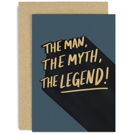 Old English Co. Fun Birthday Card for Men - Man Myth Legend Bold Birthday Card for Him - Well Done Son, Brother, Nephew, Dad, Grandad Greeting Card - Father's Day Card | Blank Inside with Envelope