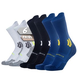 BRISIRA Bamboo Viscose Compression Socks Men Women Running Hiking Tennis Crew Cooling Moisture Wicking Anti Blister 3 Pack