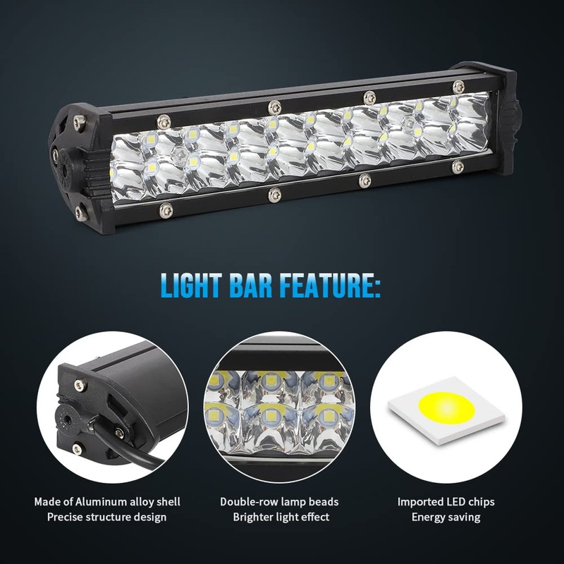 AUTOVIC Motorcycle Light Bar Kit, Universal 60W Motocross Light Bar