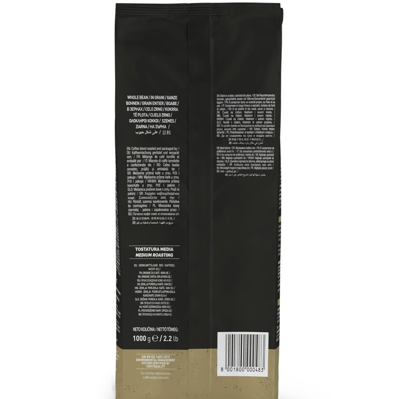Caffe Vergnano 1882 Antica Bottega Whole Bean Arabica Medium Roast