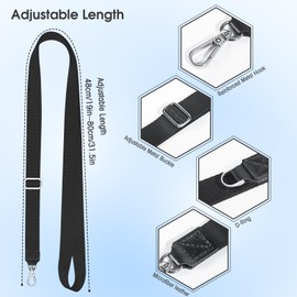 Cordivo Cell Phone Lanyard 2 Pack-2×Adjustable Crossbody Strap,2×Letter Patches,Universal Neck Strap Compatible with Most Smartphones and Wallets Keys Travel Essentials Black/Gray (Letter K)