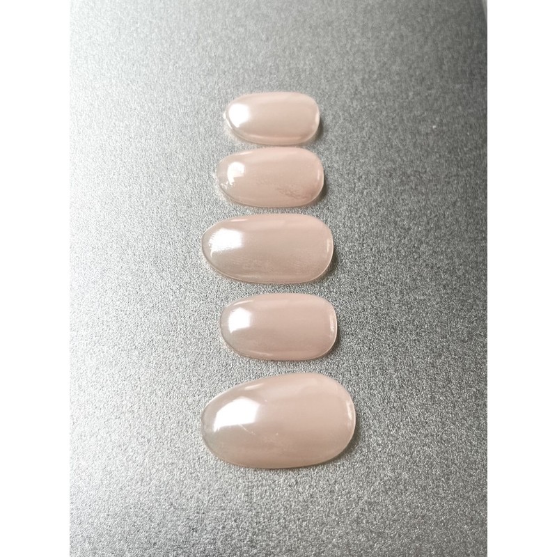 [Self-made] Glazed Powder Nail - Coffin Egg Tips / [자체제작]