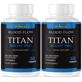 Pelican Vitamins Blood Flow Titan Boost Pro- Men's Health & Performance- 2 Bottles- 120 Tablets