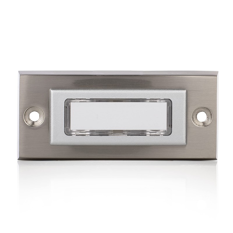 Byron DBW-21036 Universal Doorbell Button Metal Backlit Bi-Wire Installation, Brushed