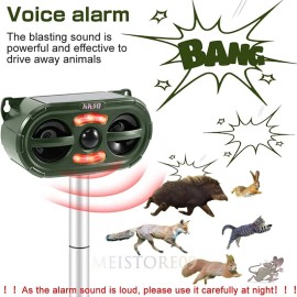 KKSQ NEW Outdoor Ultrasonic Animal Repellent Keep Deer Cat Dog Raccoon Mouse Fox Away