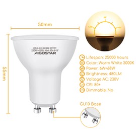LED Bulb GU10 4W 6W 8W Cold / Warm White, Pack of 5, warm white, 6W