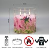 Eywamage 3 Wick Flameless Candle with Remote, Pink Hummingbird Floral