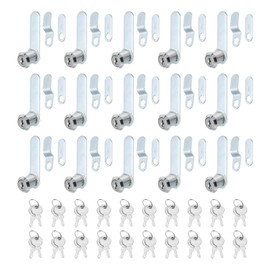 PATIKIL 3/4 Inch Cabinet Locks with Keys, 20 Pack Zinc Alloy Cam Lock Cylinder RV Lock Set Key Different for Cabinet RV Drawer Storage Door Tool Box, Silver