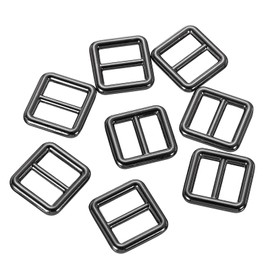 sourcing map Slide Buckle, 8Pcs 2" - Zinc Alloy Slider Tri-glide Buttons, Rectangle Belt Keeper Slider for Purse Leathercraft Bag Webbing Strap adjuster (Gunmetal)