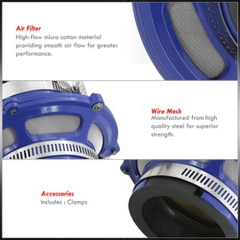 AJP Distributors Universal 2.75" 70mm JDM Cold Air Intake CAI Bypass Valve Hydro Lock Filter Blue