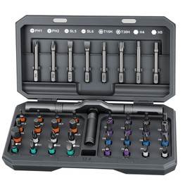 SOARFLY 42-in-1 Magnetic Screwdriver Set, Magnetic Screwdriver Set with Removable Ratchet Handle, Magnetic Screwdriver Set Ratchet 40 Bits, Precision Tool for Computers, Furniture, More