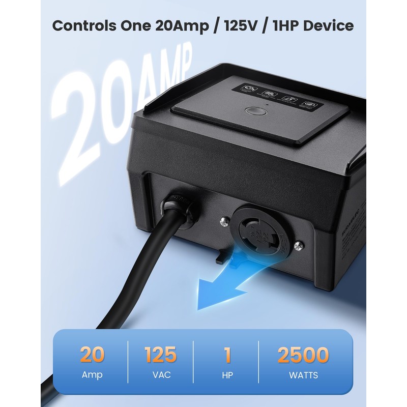 SURAIELEC WiFi Pool Timer for Above-Ground Pools, Twist-Lock NEMA L5-20R