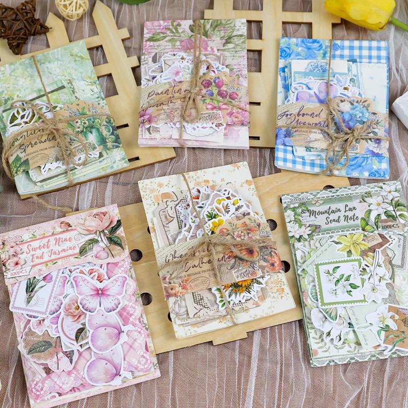 600pcs Vintage Scrapbook Paper,Junk Journal Paper,Scrapbook Supplies Kit