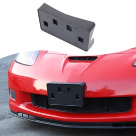 Front Bumper License Plate Bracket Compatible with Chevy Corvette C6 2005-2013, ABS Tag Frame Front License Plate Bumper Mount Adapter Mounting Kit Accessories Replacement: 15236173