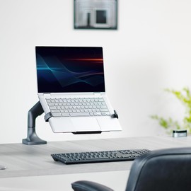 VIVO Universal Adjustable 12 to 15.6 inch Laptop Notebook Tray with RGB Fan, Fits VESA Compatible Monitor Arms, Black, STAND-LAP5F