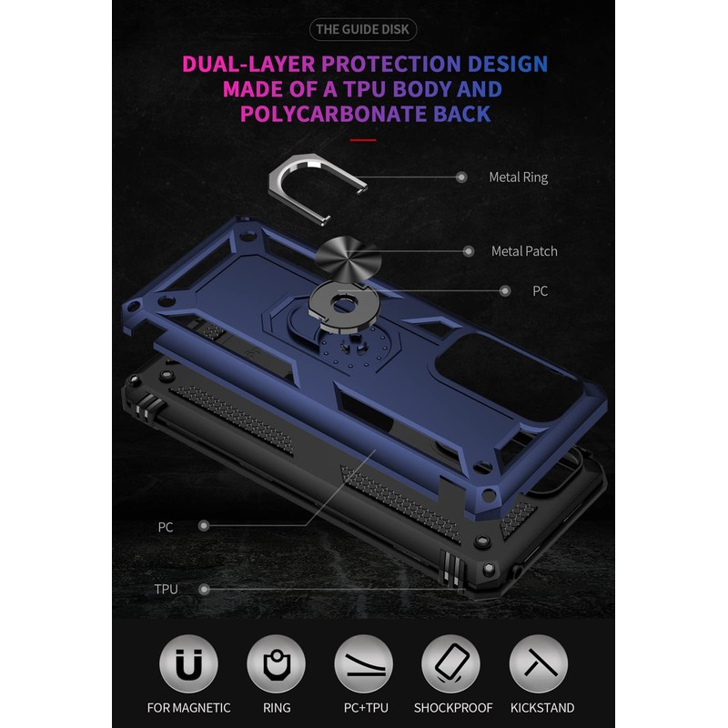 SKTGSLAMY for Moto Edge 2021 Case,with Screen Protector,[Military Grade] 16ft