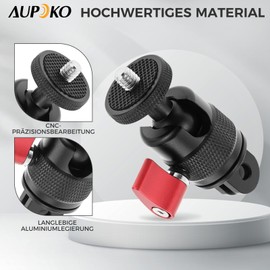 Aupoko 360 Degree Adjustable Adapter for Action Cameras, Aluminum Alloy Camera Mount for X4/X3/X2 Action Cameras