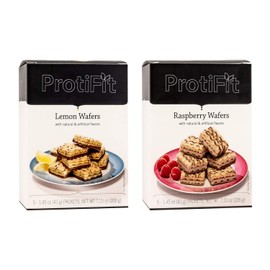 PROTIFIT - High Protein Lemon & Raspberry Wafer Bar 2 Pack, 15g Protein, Low Calorie, Low Carb, Low Fat, Trans Fat Free, Cholesterol Free, Ideal Protein Compatible, 5 Servings Per Box, (2 Pack)