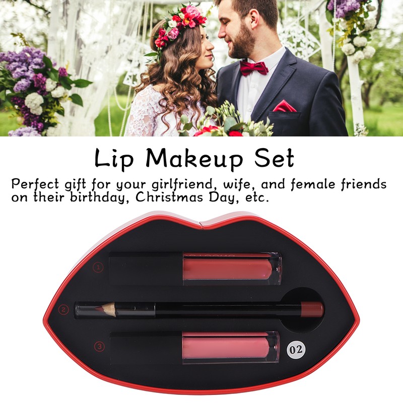 Lip Gloss Set Matte Glitter Liquid Lipstick Lip Liner Long