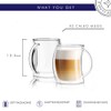 JoyJolt Caleo Collection Double Wall Insulated Glass Coffee Cups (Set