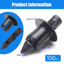 6mm Plastic Rivets Fastener Clips Push Pin, Car-Styling 100pcs 6mm Fairing Clips Plastic Rivet Motorcycle Fairing TRIM Clips