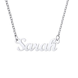 U7 Sarah Name Necklace Womens Tiny Pendant Silver Chain Necklaces for Girls