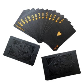 ASYKNM Waterproof Plastic Poker Cards - Black Diamond Design - 1 Deck Playing Cards