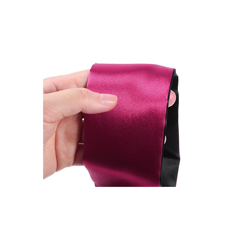 Hestya 2 Pack Sleeping Mask Satin Eye Mask (Black Red)