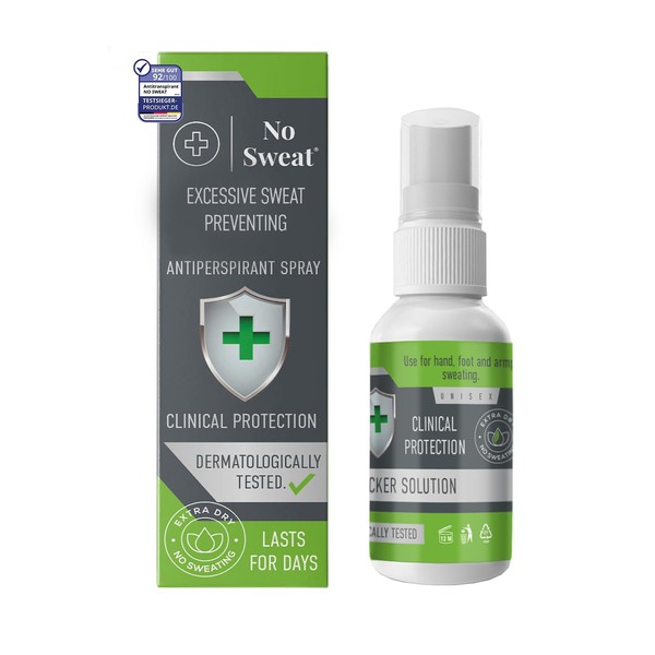 NO SWEAT Maximum Strength Antiperspirant Spray, Strong Deodorant for Excessive