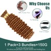 1WS #30 Deep Wave Braiding Hair Extensions 16 16 16