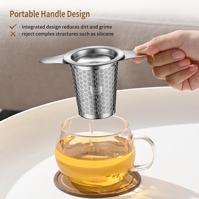 BOMANSI BOMS 2Pack Tea Infuser Strainers, 316 Stainless Steel Loose