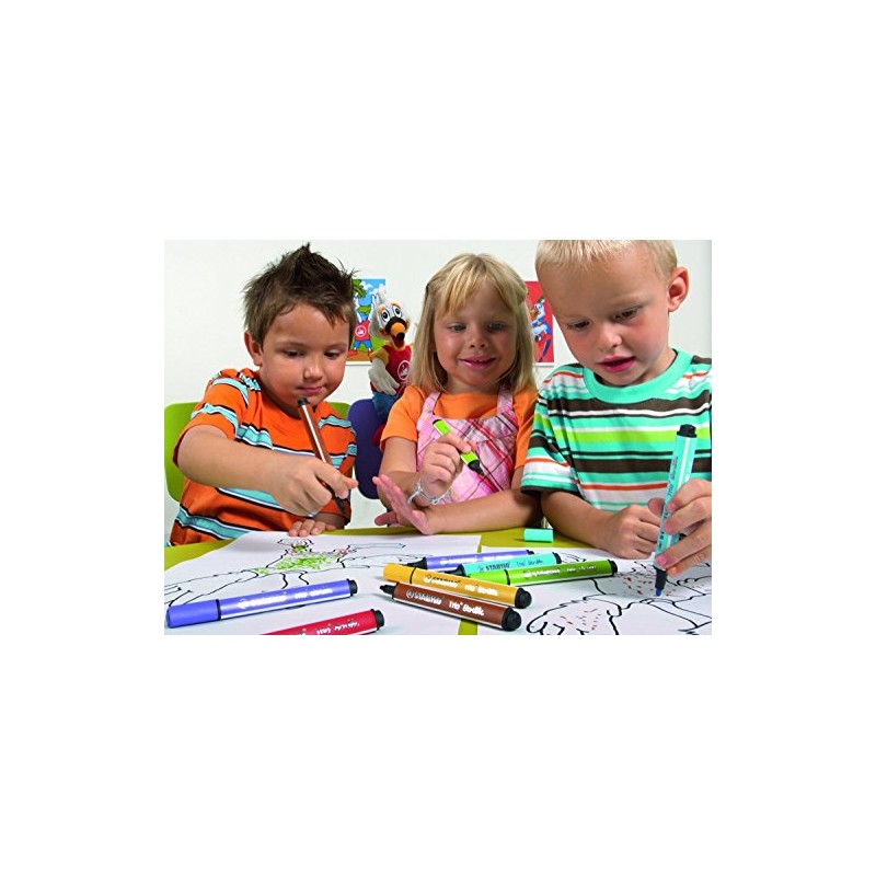 STABILO Set of 3 Trio Scribbi Triangular Felt-Tip Pens with
