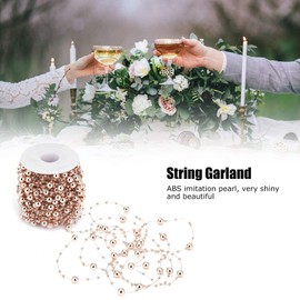 Pearl Beads Chain Rose Gold ABS Imitation Pearl String Garland Beads Chain for Decorating Christmas Tree DIY Craft Garland Wedding Centerpieces