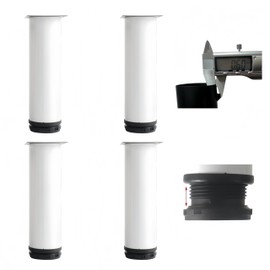 MIEGUIWOR 4 Pcs Furniture Legs,Stainless Steel Furniture Feet,Adjustable Legs for Furniture (0-15mm),Furniture Support Feet Legs for Sofa Table Chair Desk Cupboard Cabinet Legs Feet (White, 12cm)