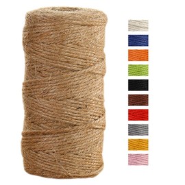 JeogYong Jute Twine String 2mm x 100m Natural Coloured Jute String 3-ply Garden Twine Kitchen Cord Thick Jute Rope for Decoration Floristry, DIY Arts & Crafts, Bundling, Wrapping Gifts (Brown)